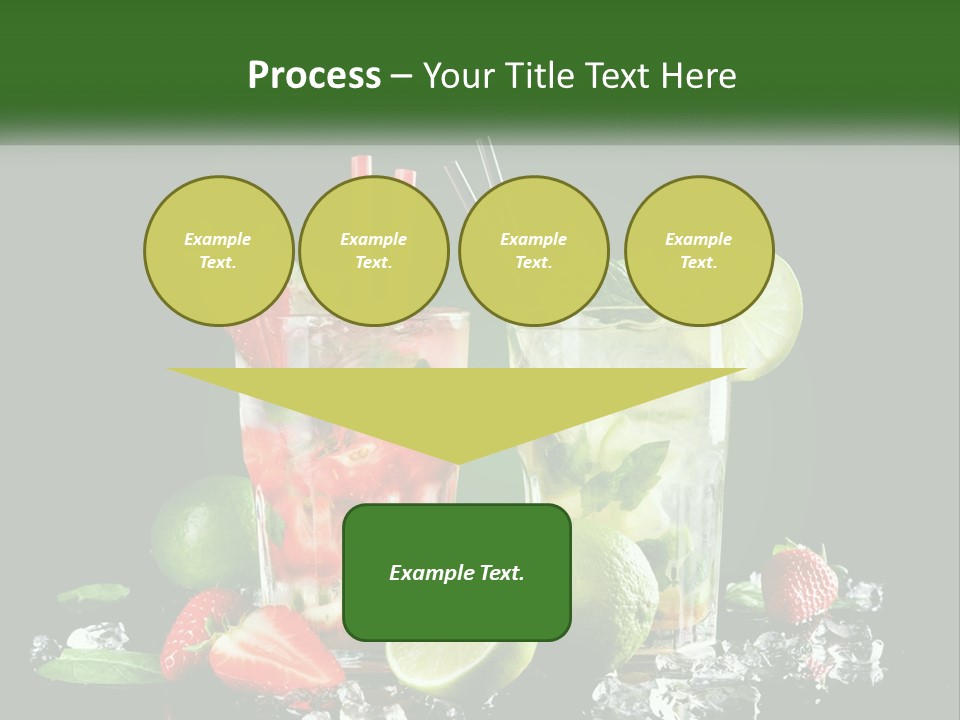 Two Glasses Of Ice Tea With Strawberries And Limes PowerPoint Template