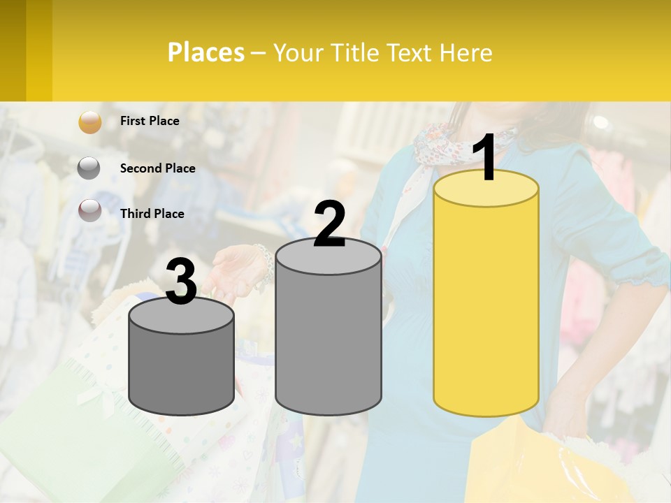 A Woman Holding Shopping Bags In A Store PowerPoint Template