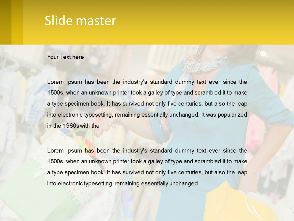 A Woman Holding Shopping Bags In A Store PowerPoint Template