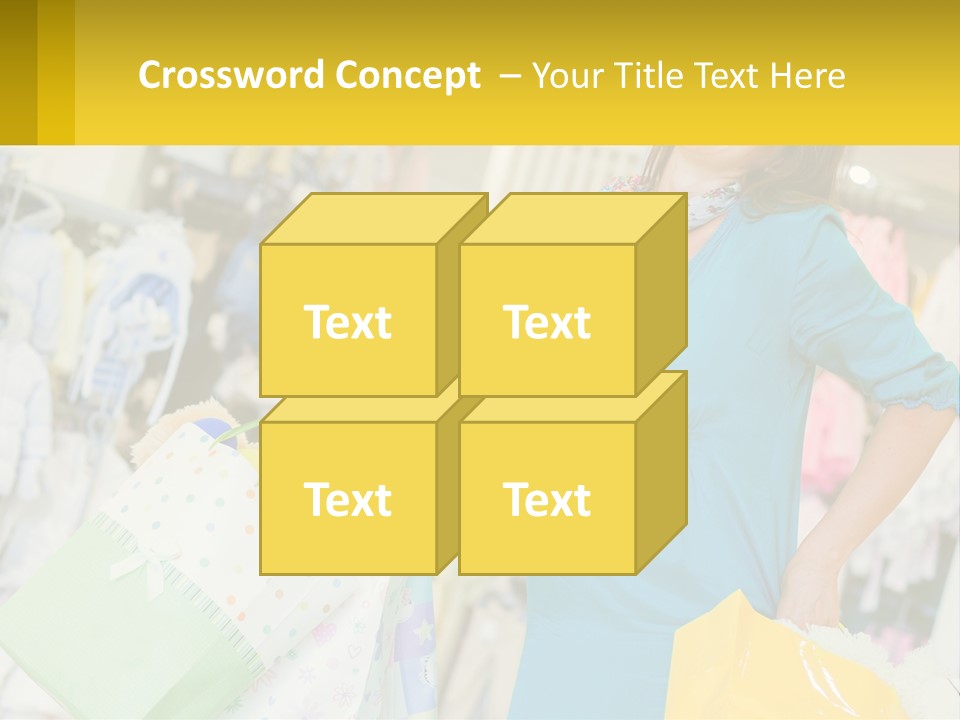 A Woman Holding Shopping Bags In A Store PowerPoint Template