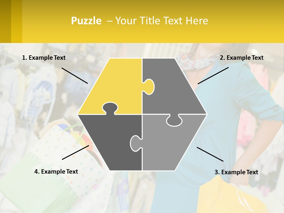 A Woman Holding Shopping Bags In A Store PowerPoint Template