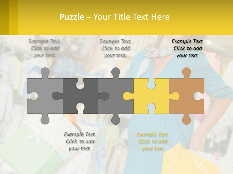 A Woman Holding Shopping Bags In A Store PowerPoint Template