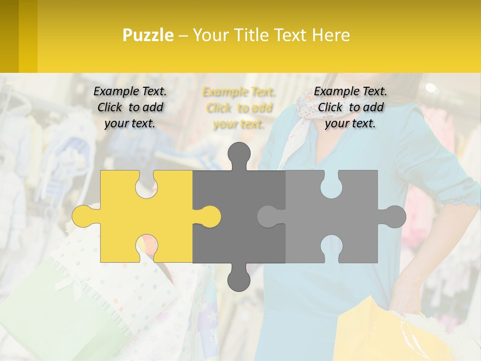 A Woman Holding Shopping Bags In A Store PowerPoint Template