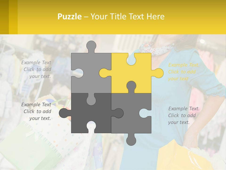 A Woman Holding Shopping Bags In A Store PowerPoint Template