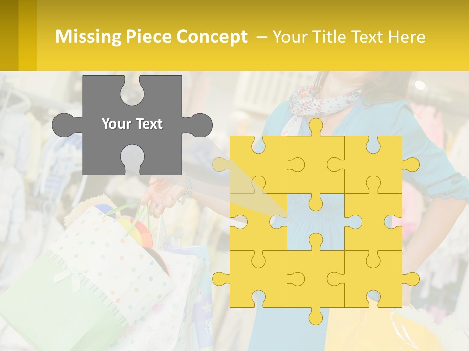 A Woman Holding Shopping Bags In A Store PowerPoint Template