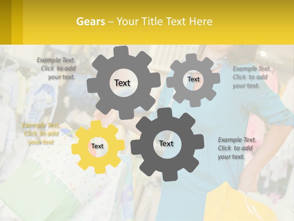 A Woman Holding Shopping Bags In A Store PowerPoint Template