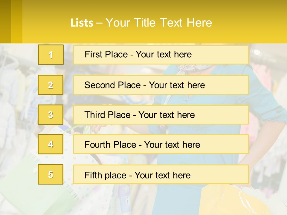 A Woman Holding Shopping Bags In A Store PowerPoint Template