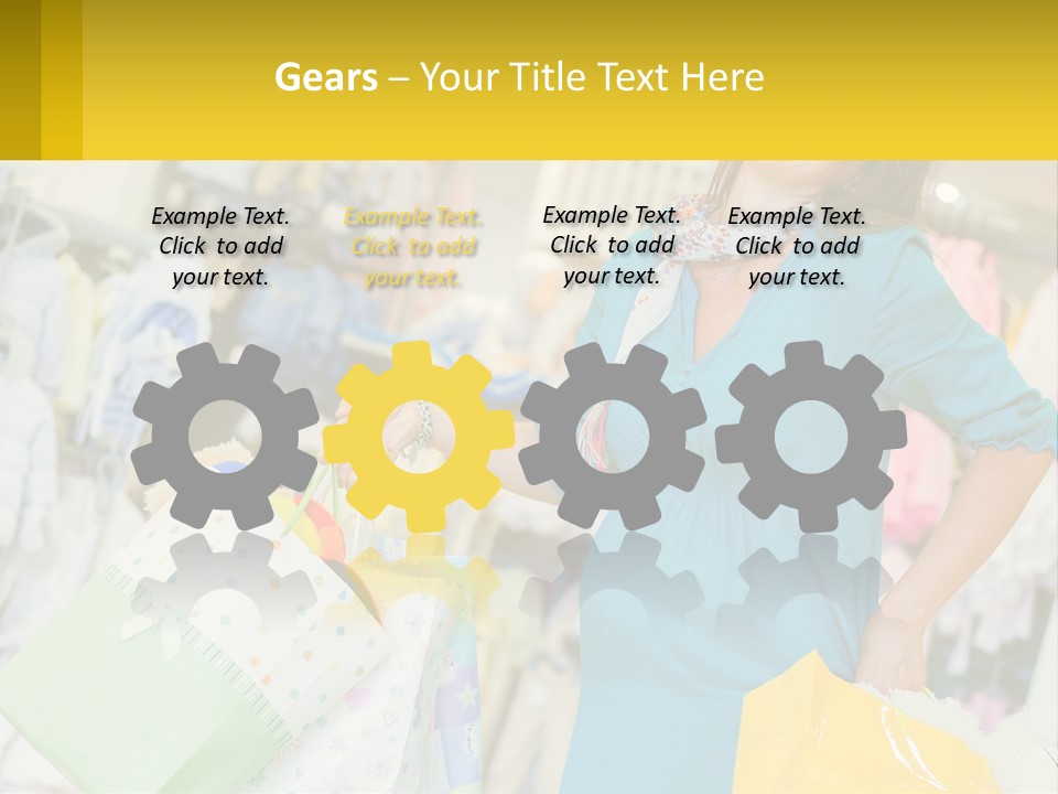 A Woman Holding Shopping Bags In A Store PowerPoint Template