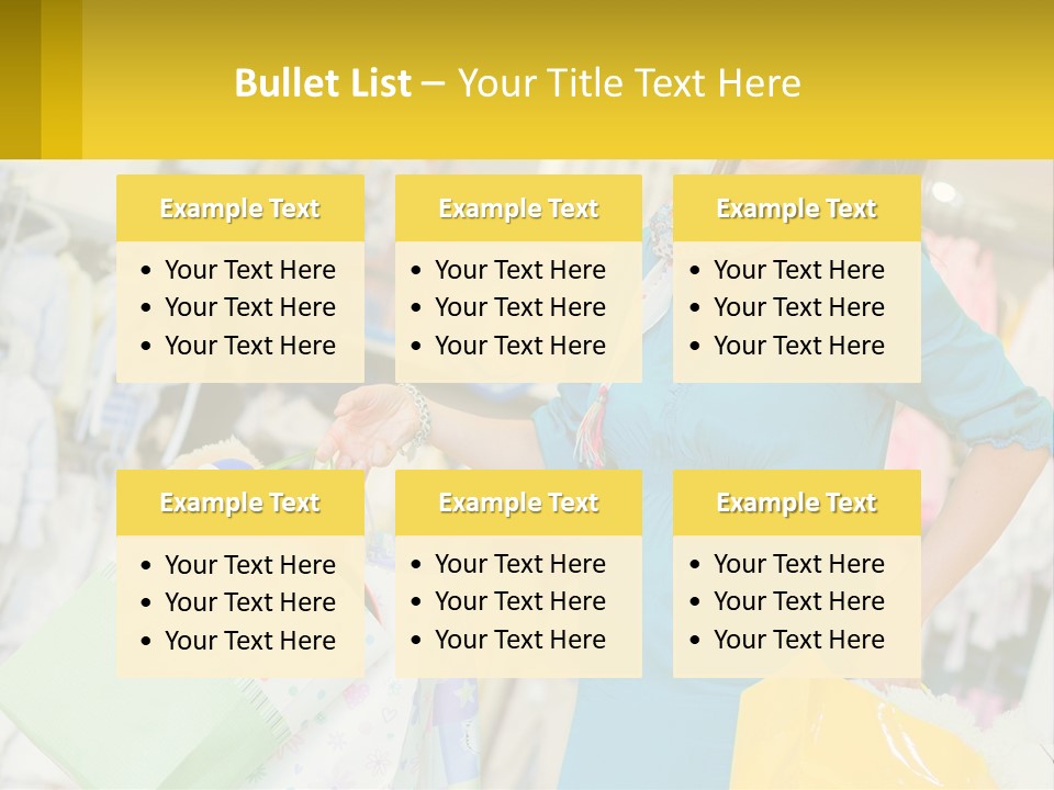 A Woman Holding Shopping Bags In A Store PowerPoint Template