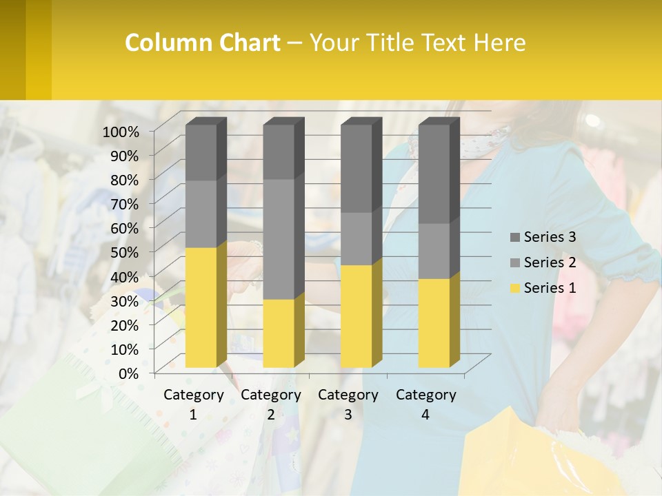 A Woman Holding Shopping Bags In A Store PowerPoint Template