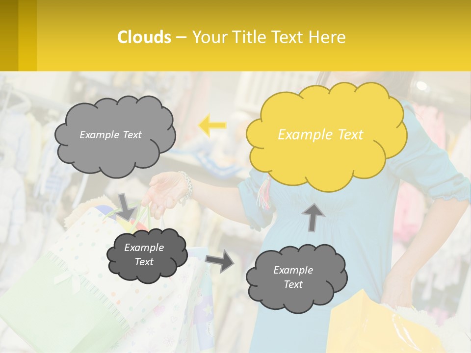 A Woman Holding Shopping Bags In A Store PowerPoint Template