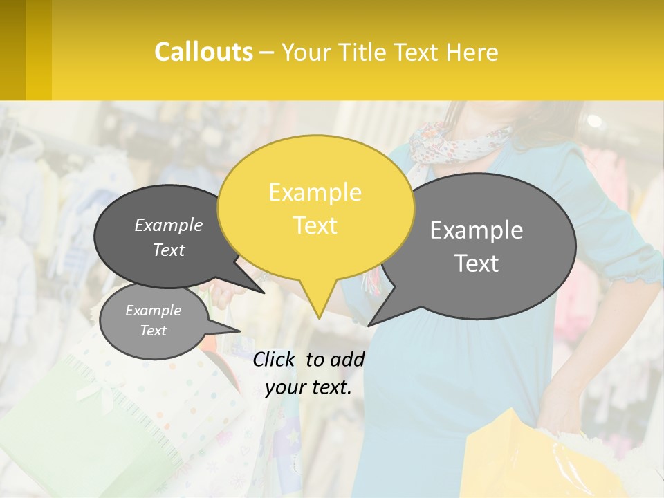 A Woman Holding Shopping Bags In A Store PowerPoint Template