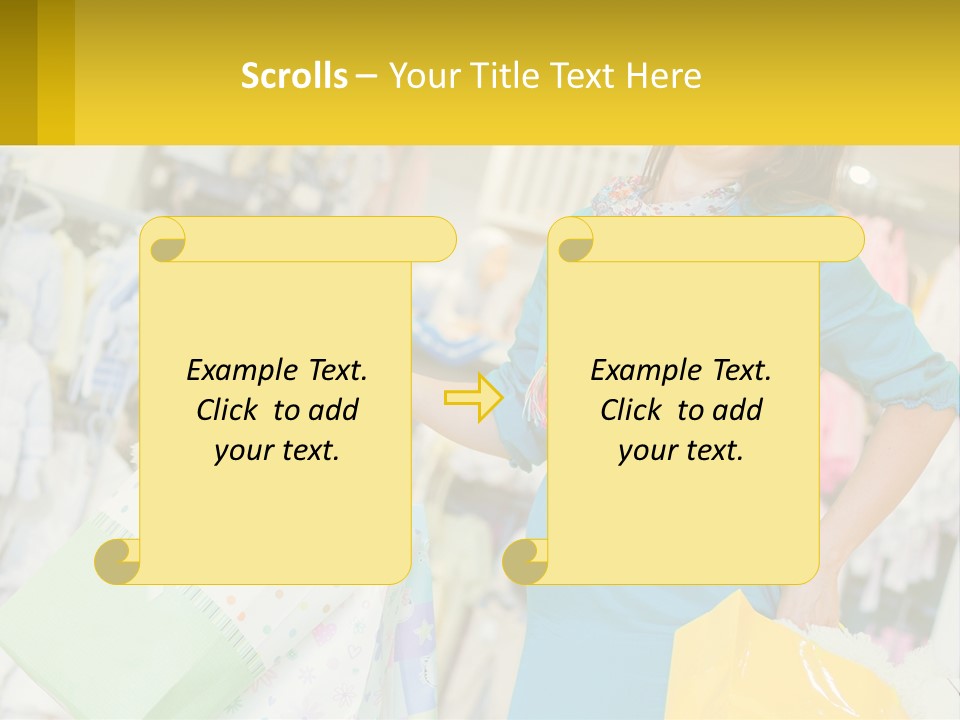A Woman Holding Shopping Bags In A Store PowerPoint Template