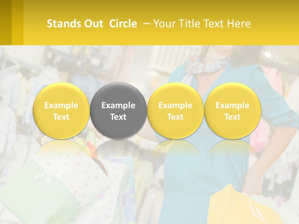 A Woman Holding Shopping Bags In A Store PowerPoint Template