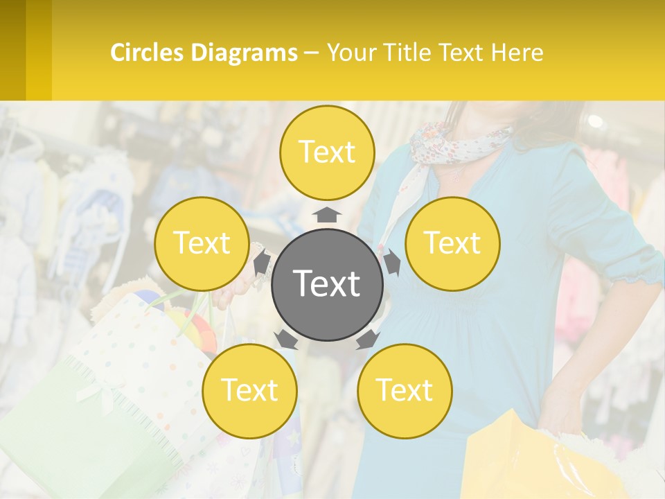 A Woman Holding Shopping Bags In A Store PowerPoint Template