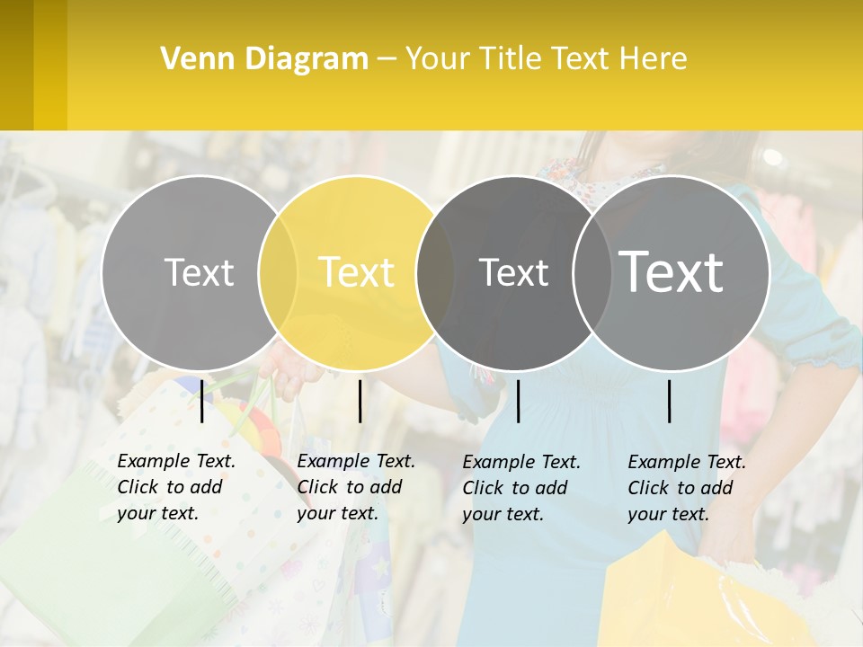 A Woman Holding Shopping Bags In A Store PowerPoint Template