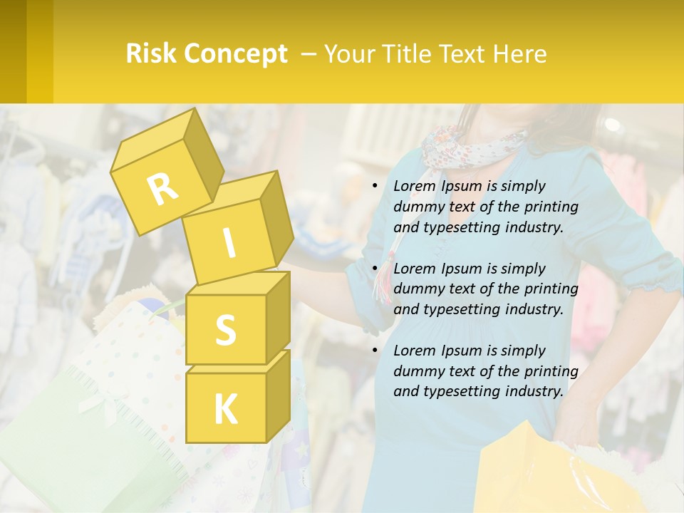 A Woman Holding Shopping Bags In A Store PowerPoint Template