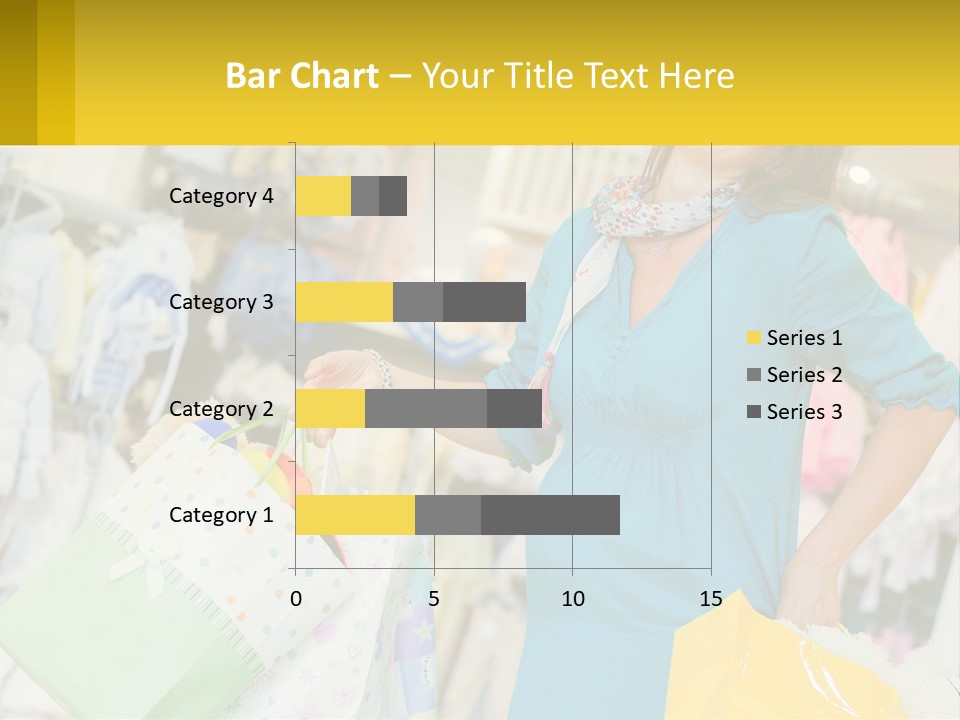 A Woman Holding Shopping Bags In A Store PowerPoint Template