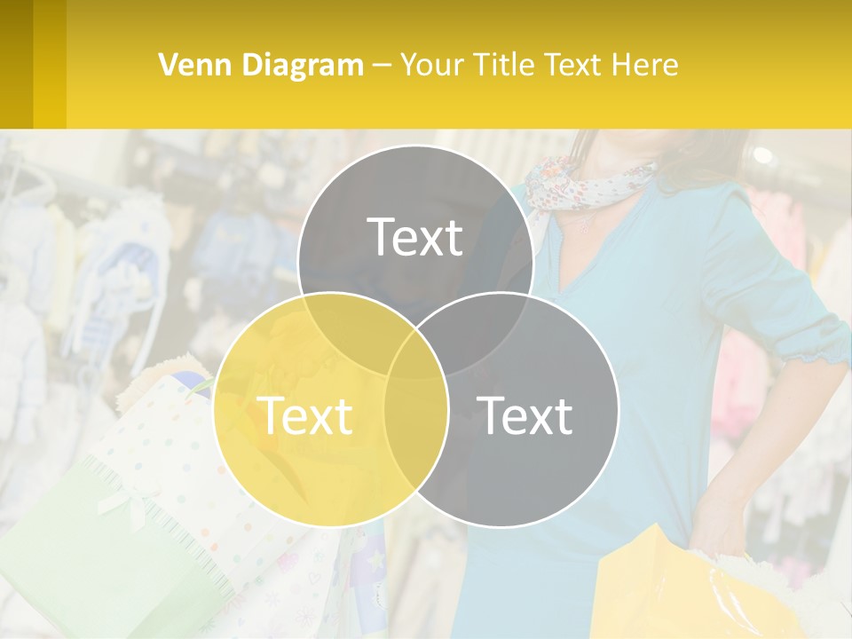 A Woman Holding Shopping Bags In A Store PowerPoint Template