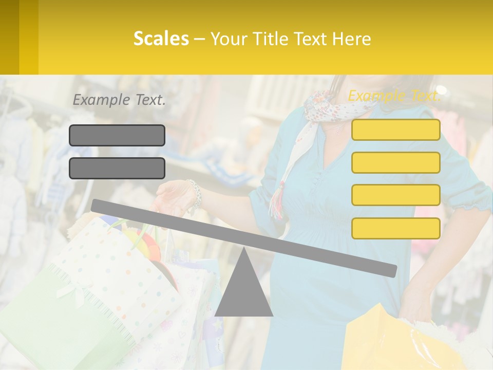 A Woman Holding Shopping Bags In A Store PowerPoint Template