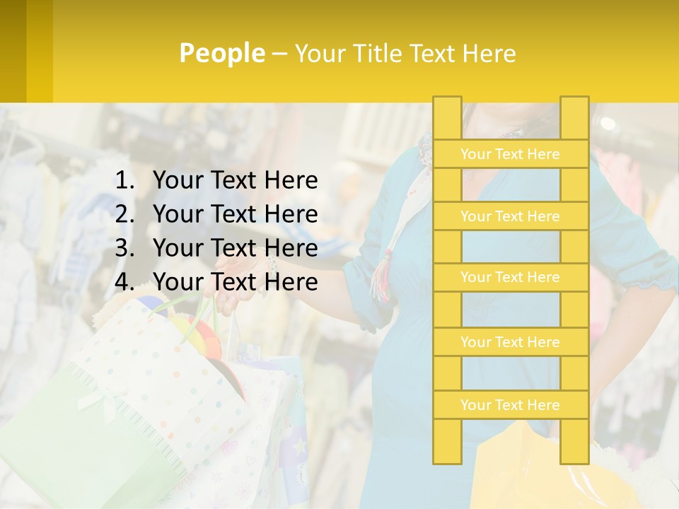 A Woman Holding Shopping Bags In A Store PowerPoint Template