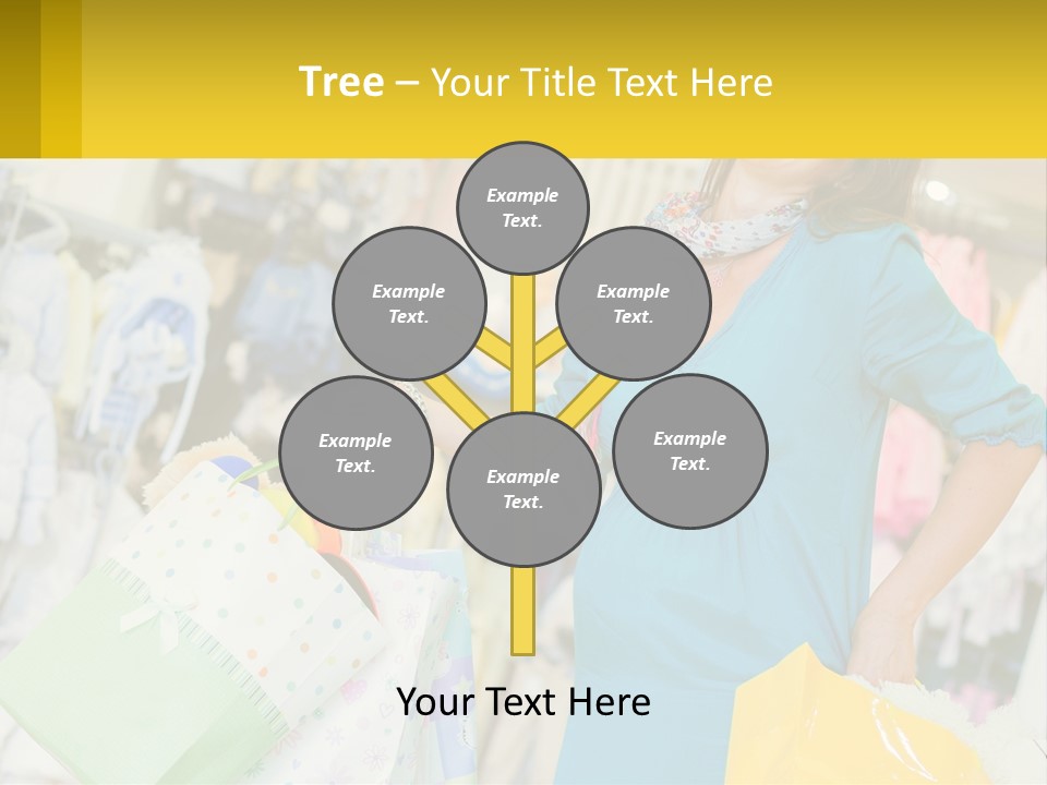 A Woman Holding Shopping Bags In A Store PowerPoint Template