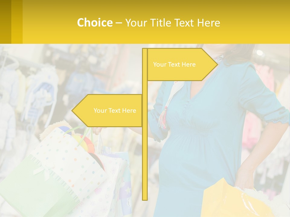 A Woman Holding Shopping Bags In A Store PowerPoint Template