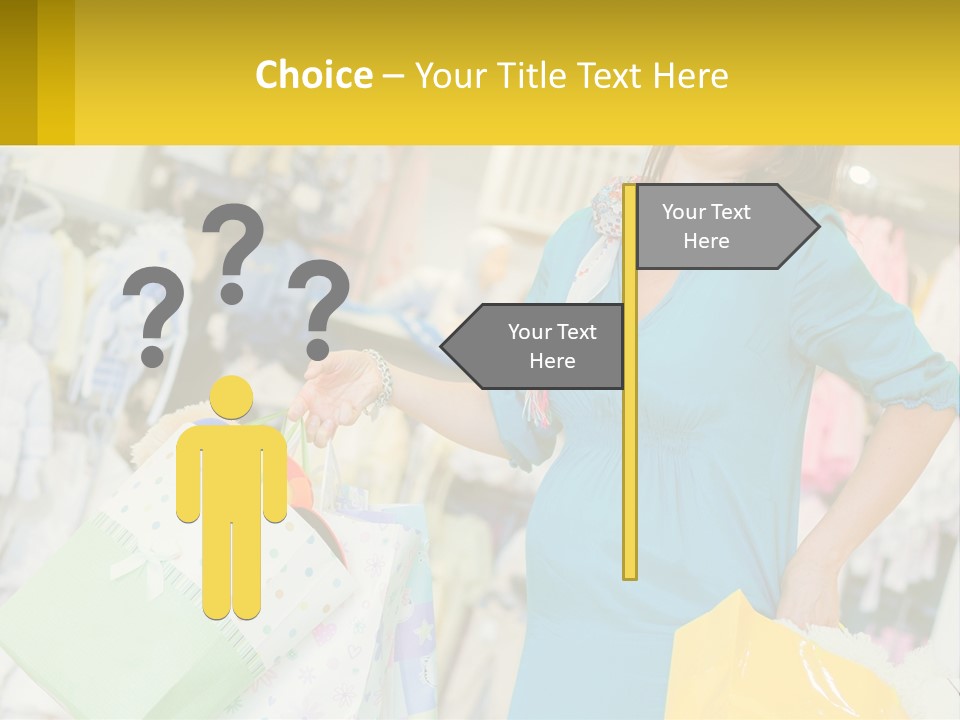 A Woman Holding Shopping Bags In A Store PowerPoint Template