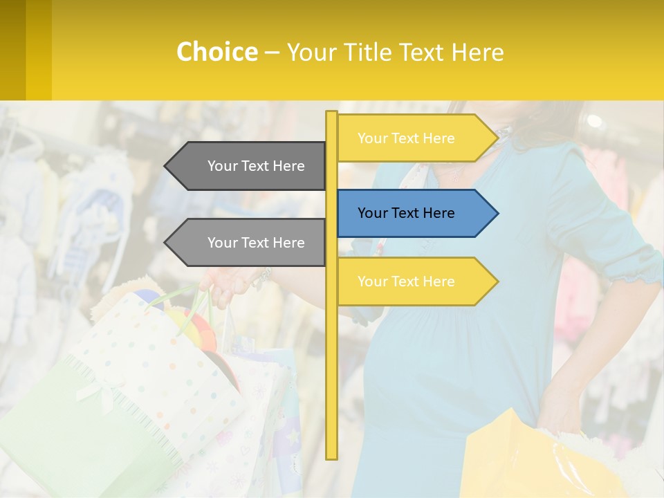 A Woman Holding Shopping Bags In A Store PowerPoint Template