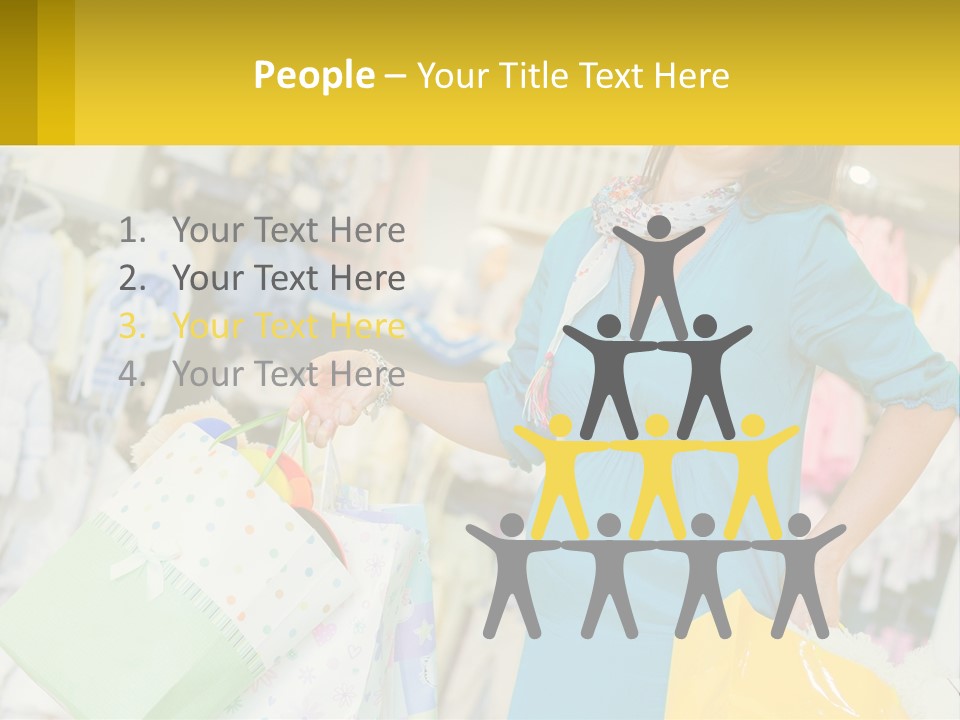 A Woman Holding Shopping Bags In A Store PowerPoint Template