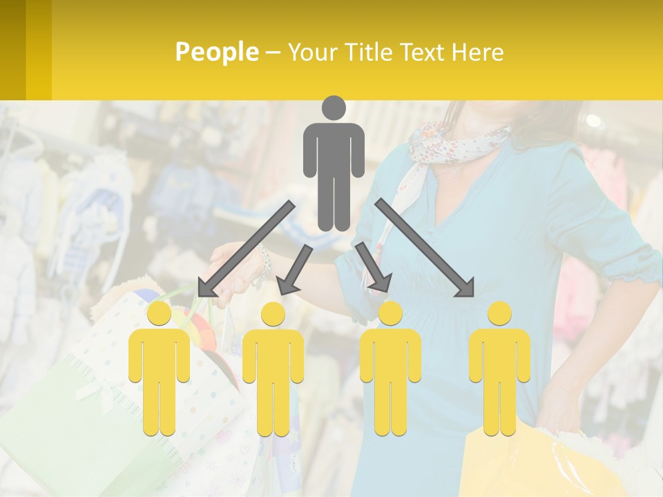 A Woman Holding Shopping Bags In A Store PowerPoint Template