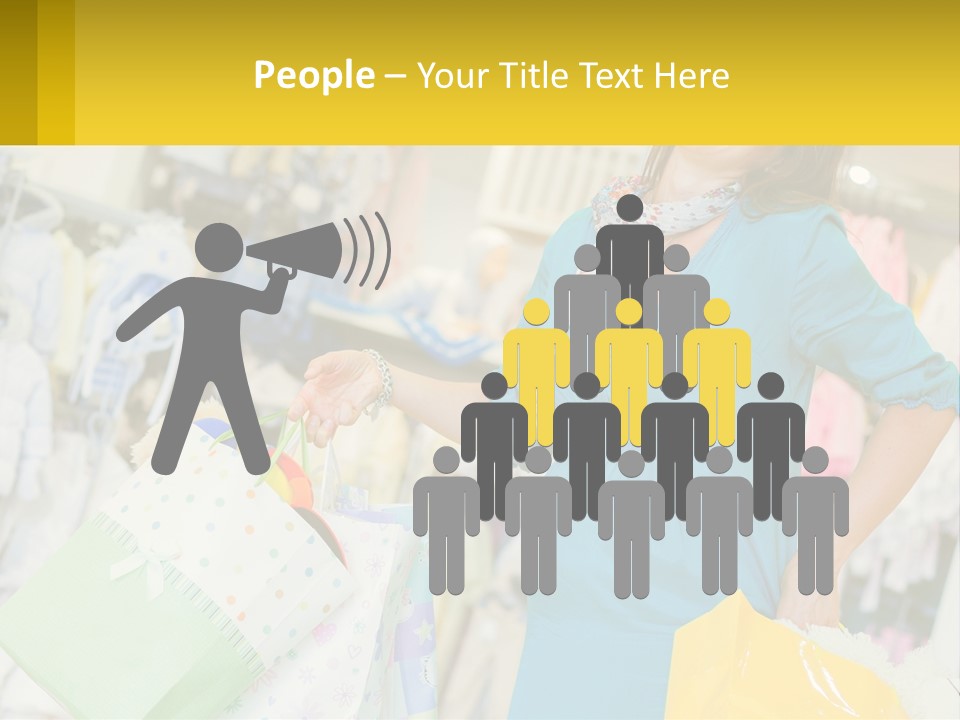 A Woman Holding Shopping Bags In A Store PowerPoint Template