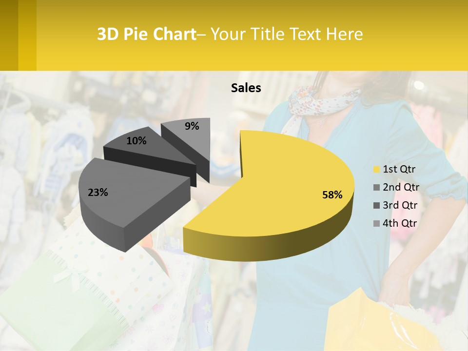 A Woman Holding Shopping Bags In A Store PowerPoint Template