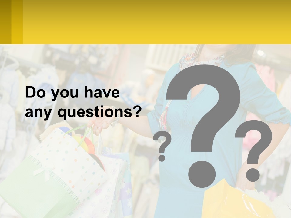 A Woman Holding Shopping Bags In A Store PowerPoint Template