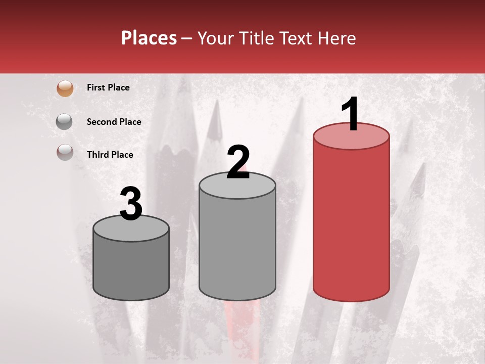 A Group Of Pencils With A Red Pencil In The Middle Of Them PowerPoint Template