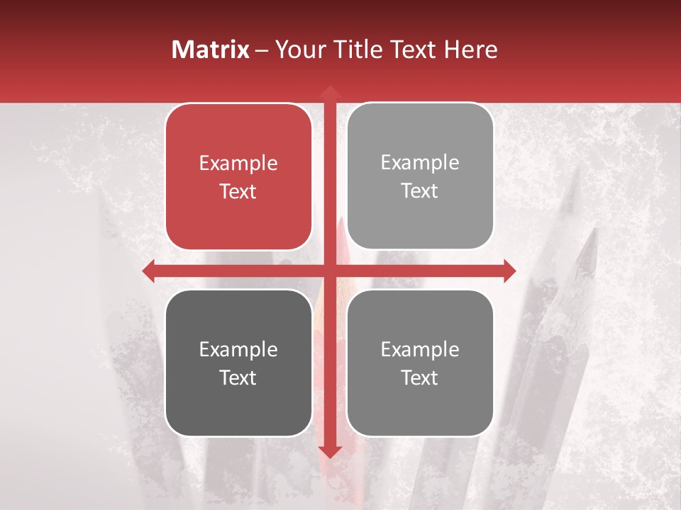 A Group Of Pencils With A Red Pencil In The Middle Of Them PowerPoint Template