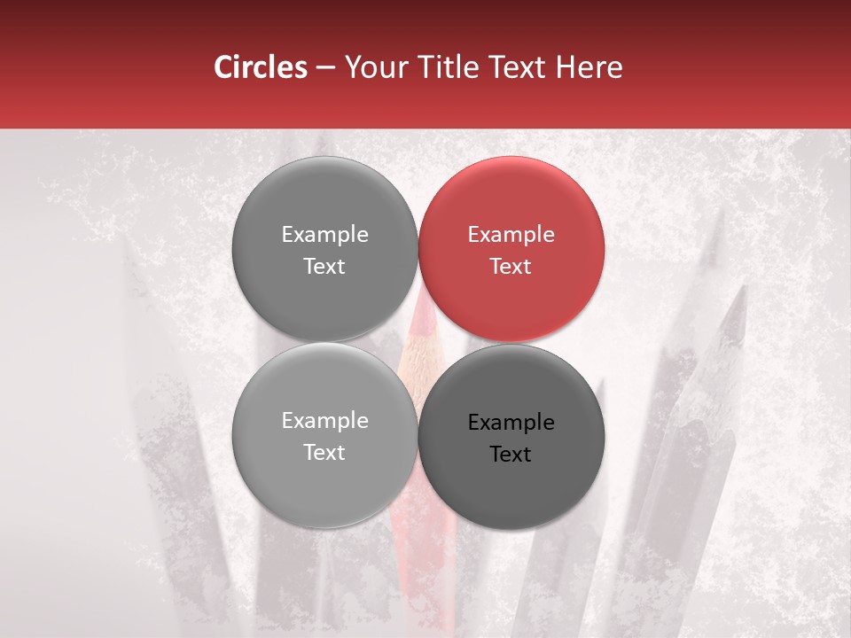 A Group Of Pencils With A Red Pencil In The Middle Of Them PowerPoint Template