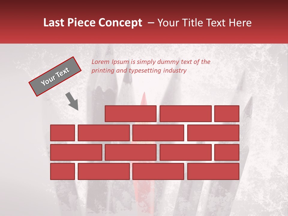 A Group Of Pencils With A Red Pencil In The Middle Of Them PowerPoint Template