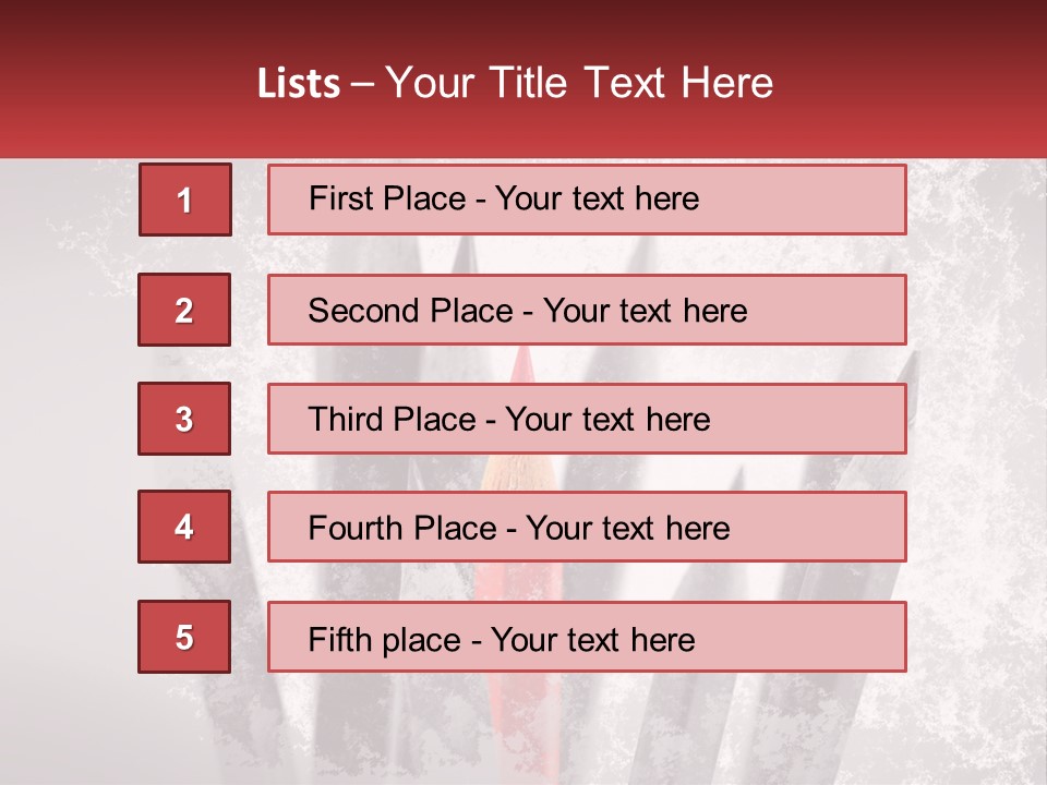 A Group Of Pencils With A Red Pencil In The Middle Of Them PowerPoint Template