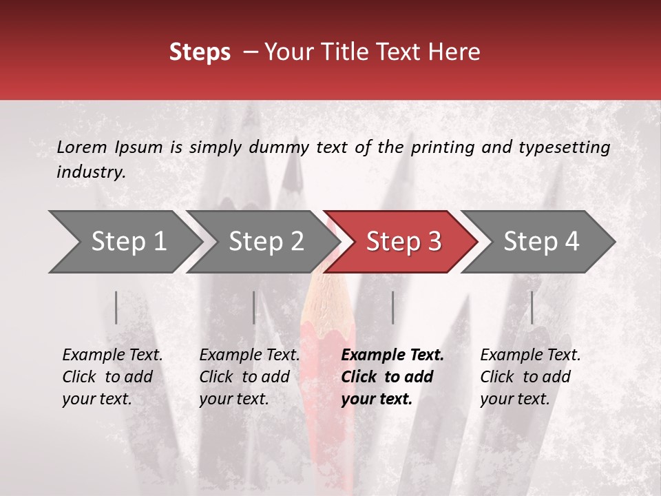 A Group Of Pencils With A Red Pencil In The Middle Of Them PowerPoint Template