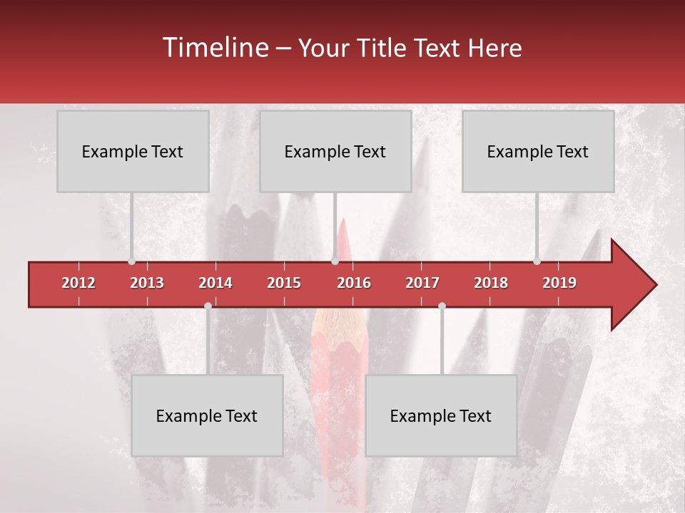 A Group Of Pencils With A Red Pencil In The Middle Of Them PowerPoint Template