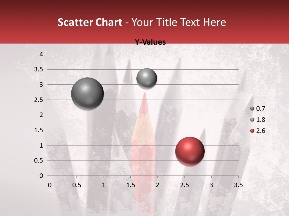 A Group Of Pencils With A Red Pencil In The Middle Of Them PowerPoint Template