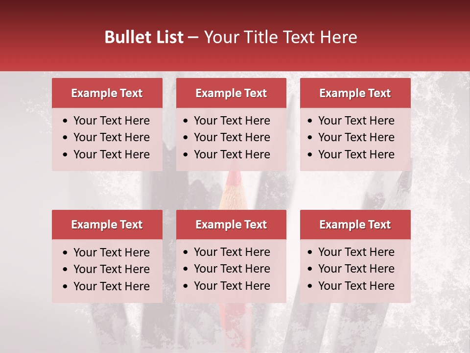 A Group Of Pencils With A Red Pencil In The Middle Of Them PowerPoint Template