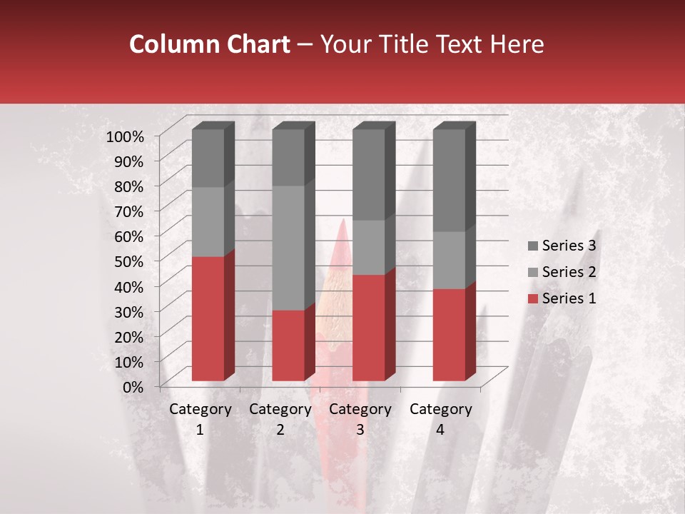 A Group Of Pencils With A Red Pencil In The Middle Of Them PowerPoint Template