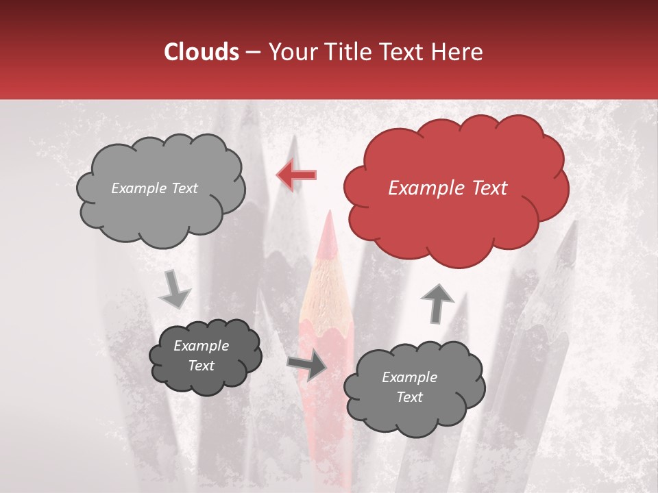 A Group Of Pencils With A Red Pencil In The Middle Of Them PowerPoint Template