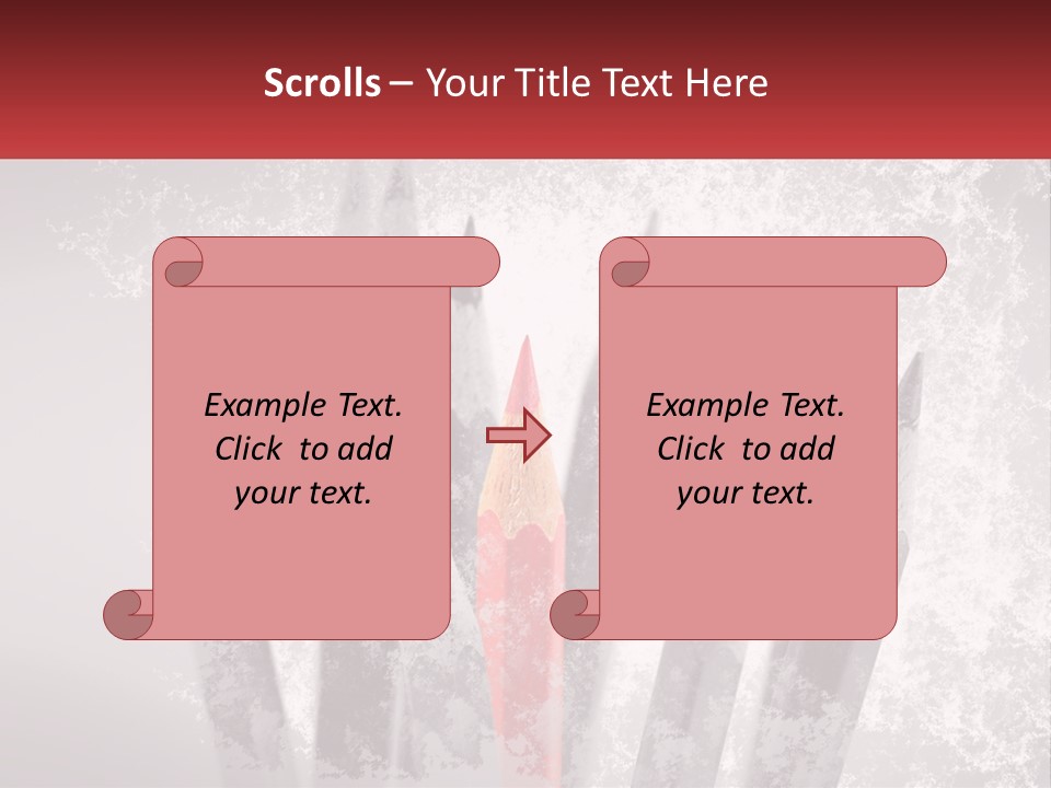 A Group Of Pencils With A Red Pencil In The Middle Of Them PowerPoint Template