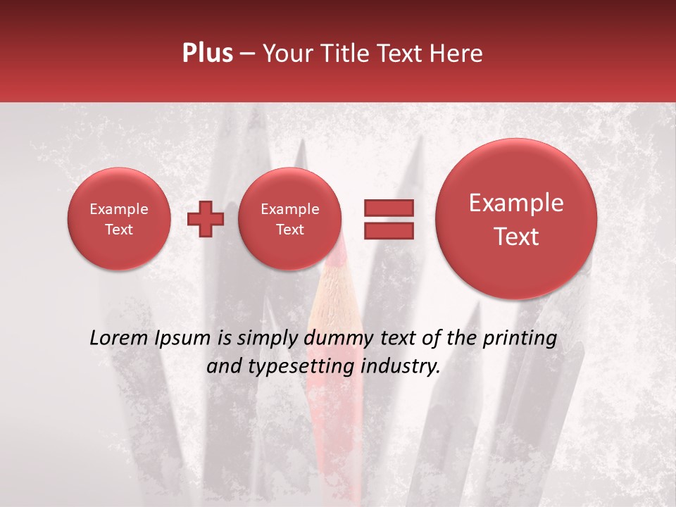 A Group Of Pencils With A Red Pencil In The Middle Of Them PowerPoint Template