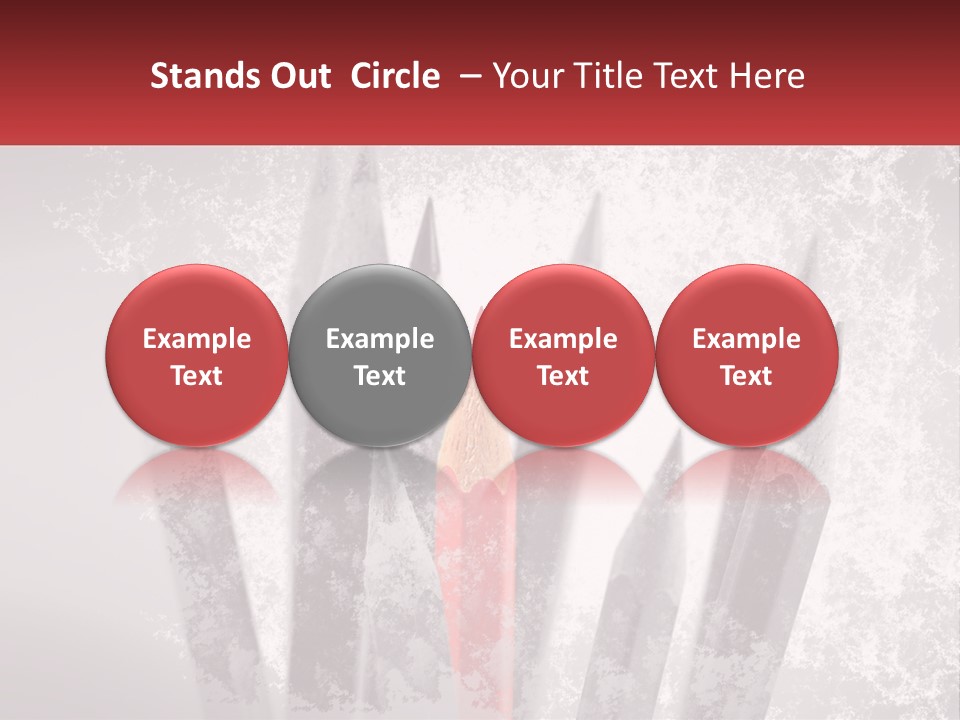 A Group Of Pencils With A Red Pencil In The Middle Of Them PowerPoint Template
