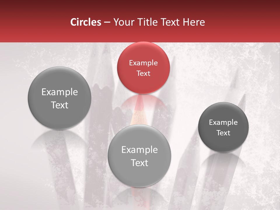 A Group Of Pencils With A Red Pencil In The Middle Of Them PowerPoint Template