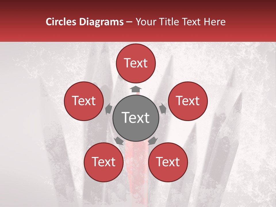 A Group Of Pencils With A Red Pencil In The Middle Of Them PowerPoint Template